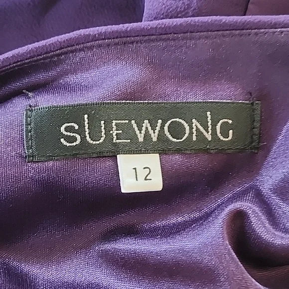 Sue Wong purple silk cocktail dress - Picture 7 of 8
